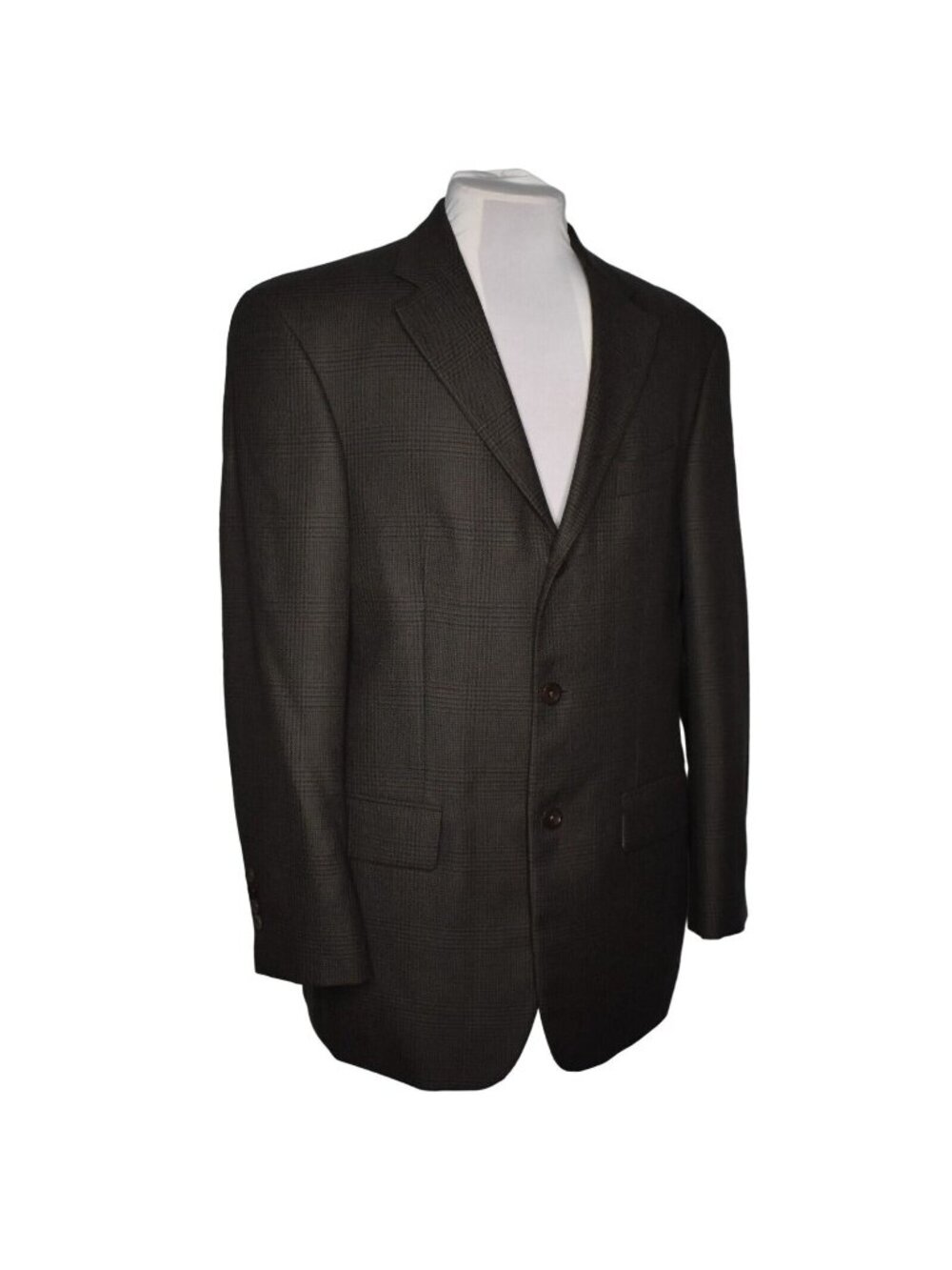 Nautica Mens Brown Plaid Wool Cashmere Sport Coat Blazer 39R 3 Button